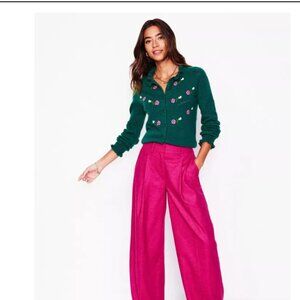 Boden Fae Embroidered Fair Isle Cardigan Womens Medium  NWT